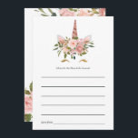 Rosa & Ro Guld Blommigt Unicorn Baby Shower Rådkort<br><div class="desc">Trendigets  rosa och ro guld-anpassade för duschkort för enmajskorn i blommigt till dina händelsespecifikationer.</div>