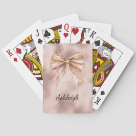 Rosa  Ro Guld Bow Casinokort