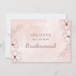  Rosa & Ro Guld Bridesmaid-Frieri kort