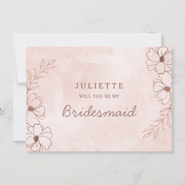  Rosa & Ro Guld Bridesmaid-Frieri kort (Framsida)