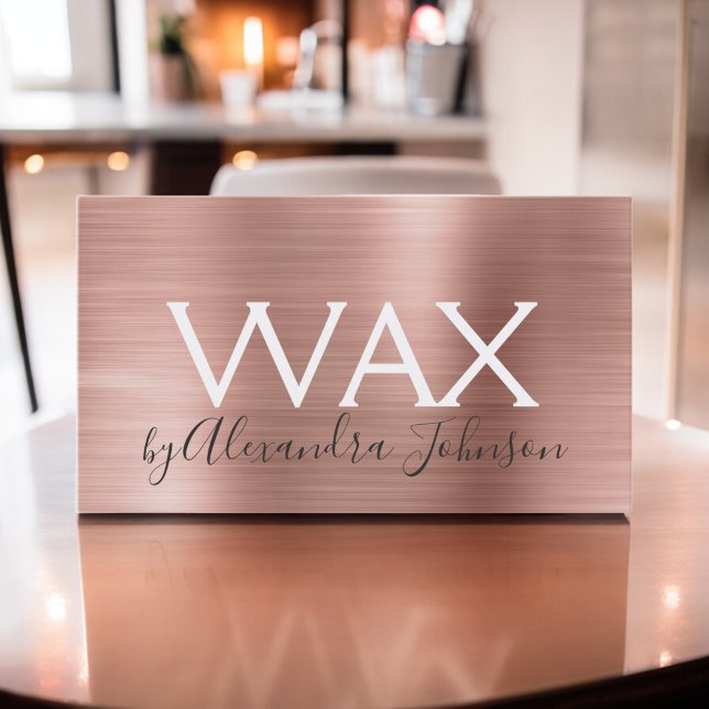 Rosa & Ro Guld Brushed Metall Beauty Vax Visitkort (Skapare uppladdad)