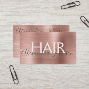 Rosa & Ro Guld Brushed Metall Foil Hair Salon Visitkort