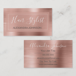 Rosa & Ro Guld Brushed Metall Hair Stylist Visitkort