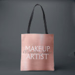 Rosa & Ro Guld Brushed Metall Makeup Artist Tygkasse<br><div class="desc">Rosa - Ro Gold Foil Makeup Artist-skönhetspåse förser salonväskan med salonväska. Affärskontakten namn och yrket kan ändras så att de kan användas för alla typer av företag. Kontakta designern om du vill ha fler matchande objekt.</div>