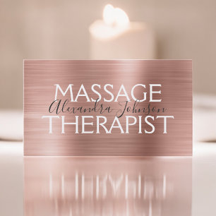 Rosa & Ro Guld Brushed Metall massageterapist för  Visitkort