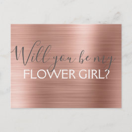 Rosa - Ro Guld Elegant Flower Girl Inbjudan Vykort
