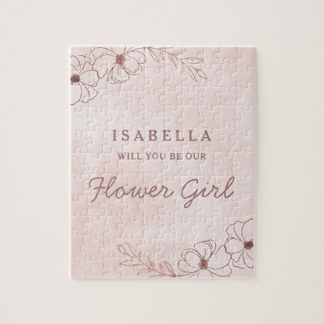 Rosa & Ro Guld Foil Flower Girl Frieri Pussel (Vertikal)