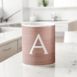 Rosa - Ro Guld Metallic Monogram Namn Kaffemugg<br><div class="desc">Rosa - Ro Faux Metallic Stainless Steel Foil Monogram Namn och Initial Coffee eller Tea Mugg. Kaffet kopp gör perfekten jul eller Söt 16,  18,  30,  40,  50,  60-årsgåva till någon som kärlek är modern och elegant ro guld.</div>