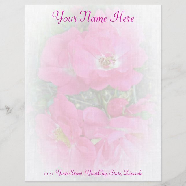 Rosa Ro Letterhead Stationery Brevhuvud (Framsida)