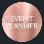 Rosa - Ro-skyltsedel för guldfylkesplanering Runt Klistermärke<br><div class="desc">Rosa - Ro-golvplaneringskuvert eller Gift Paket-försegling. Affärskontakten namn och yrket kan ändras så att de kan användas för alla typer av företag. Kontakta designern om du vill ha fler matchande objekt.</div>