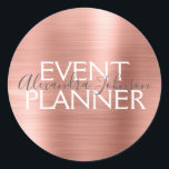 Rosa - Ro-skyltsedel för guldfylkesplanering Runt Klistermärke<br><div class="desc">Rosa - Ro-golvplaneringskuvert eller Gift Paket-försegling. Affärskontakten namn och yrket kan ändras så att de kan användas för alla typer av företag. Kontakta designern om du vill ha fler matchande objekt.</div>