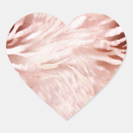 Rosa Ro Zebra Animal Hjärtformat Klistermärke