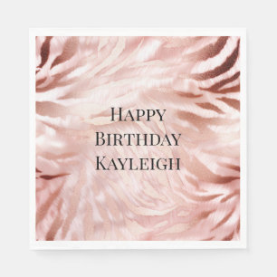 Rosa  Ro Zebra Animal Pappersservett