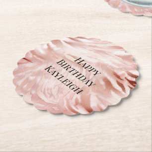 Rosa  Ro Zebra Animal Underlägg Papper