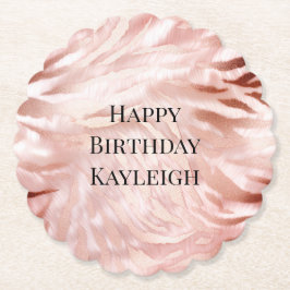 Rosa  Ro Zebra Animal Underlägg Papper