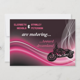 Rosa Road biker bröllopsinbjudan Inbjudningar