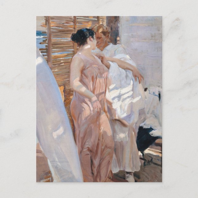 Rosa Robe, efter badplatsen | Joaquín Sorolla Vykort (Framsida)