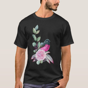 Rosa Robin Bird på Eucalyptus Birder T Shirt