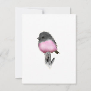 Rosa Robin Bird Tackkort-kort Tack Kort