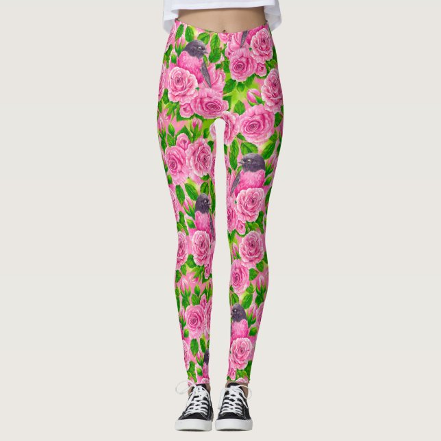 Rosa Robin och ro Leggings (Framsida)