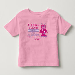 Rosa Robot Matallergi Varnings T-Shirt