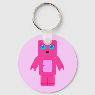 Rosa Robot Nyckelring