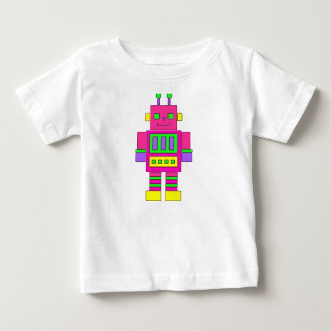 Rosa Robot T-Shirt (Framsida)