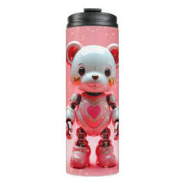 Rosa Robot Teddybjörn Alla Hjärtans Dag Tumbler