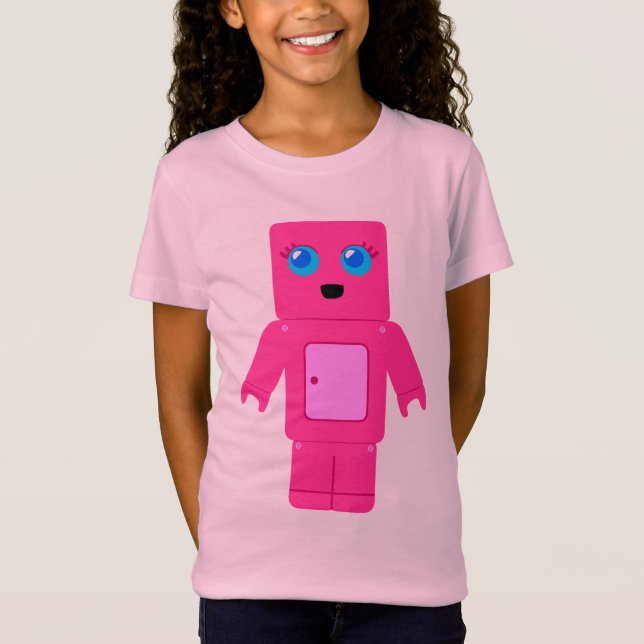 Rosa Robot Tee Shirt (Framsida)