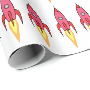 Rosa Rocket Frakt Rymden födelsedag Feminist Presentpapper