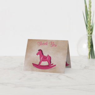 Rosa Rocking Horse Flicka Tack Kort