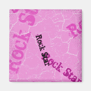 Rosa rockstjärna magnet