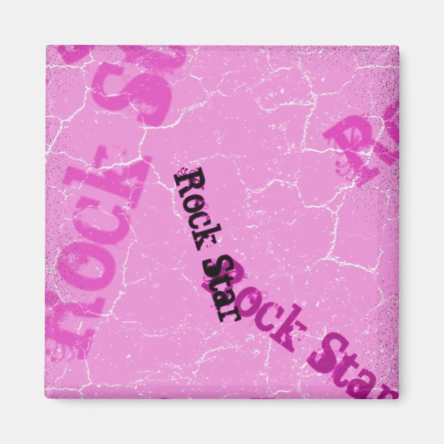 Rosa Rockstjärna Magnet (Framsidan)