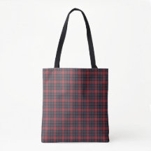 Rosa röd blå svart rutig tartan-handväska