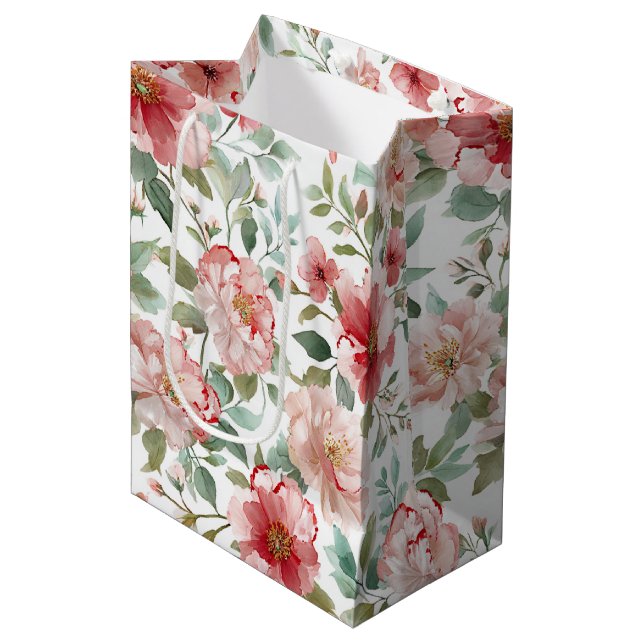 Rosa röd blommande bröllopsdusch (Framsidan Vinklad)