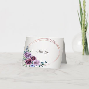 Rosa Röd Blommig Geometrisk Watercolor Bröllopsfes Tack Kort