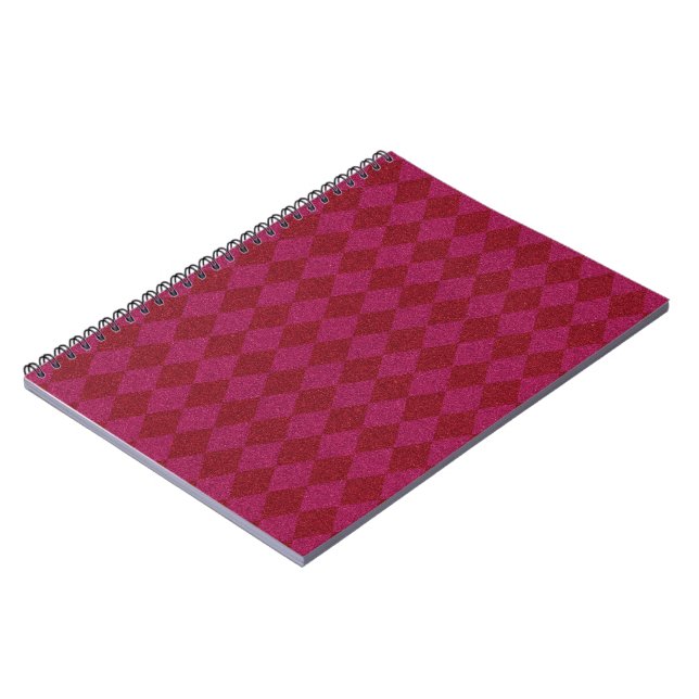 Rosa & röd diamantglitter anteckningsbok (Vänstra Sidan)