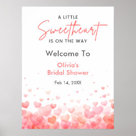 Rosa & Röd En Liten Sötnos Baby Shower Välkommen Poster