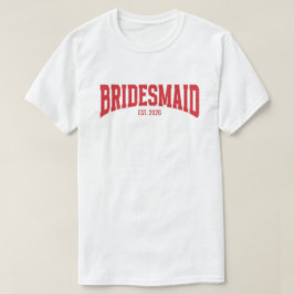 Rosa + Röd Falsk Glitter BRUDJUNGFRU Sängkammarfes T Shirt