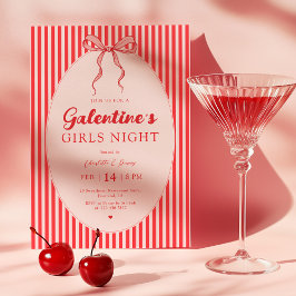 Rosa röd Galentine-fest inbjudan