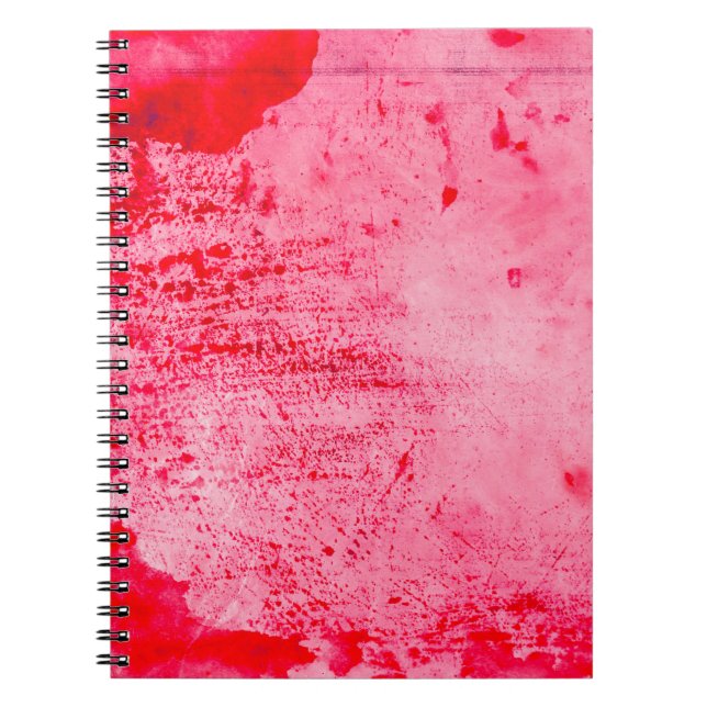 Rosa röd grunge-målningstextur anteckningsbok (Framsidan)