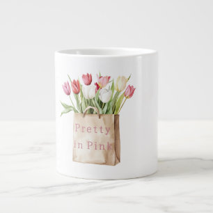 Rosa Röd Gul Vit Tulpanblommor i Påse Jumbo Mugg