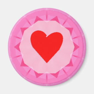 rosa röd hjärta magnet