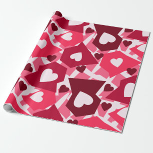Rosa & röd hjärtavalentines day presentpapper