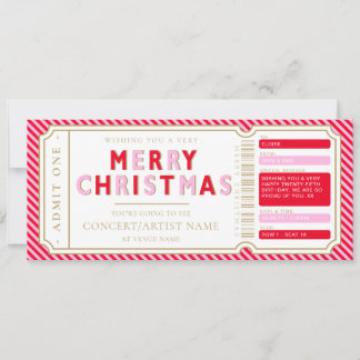 Rosa röd julkonsert Biljettpresentgift Voucher Inbjudningar