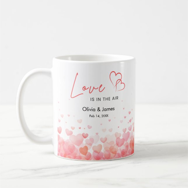 Rosa & Röd Kärlek är i luften Par  Kaffemugg (Vänster)
