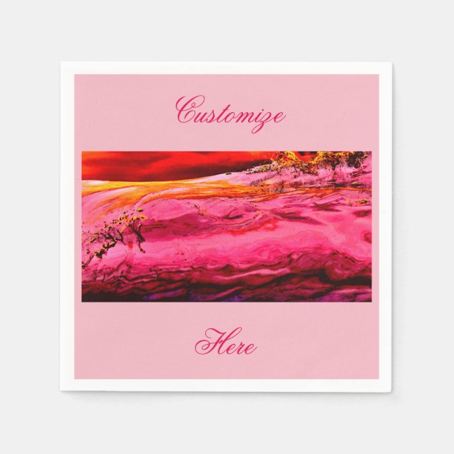 rosa/röd maui-våg Thunder_Cove Pappersservett (Framsidan)