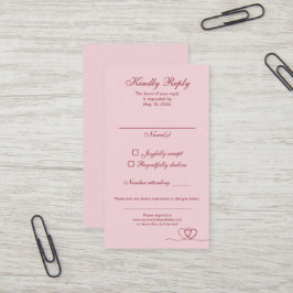 Rosa Röd Modern Mix och Match Bröllop RSVP-kort Visitkort