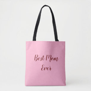 Rosa röd mors dag bästa mamma någonsin present läg tygkasse