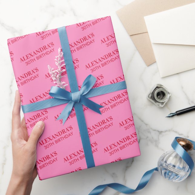 Rosa Röd Namn Ålder Chic Födelsedag Presentpapper (Gifting)
